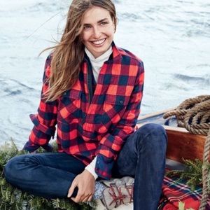 JCrew Flannel Quarter Zip